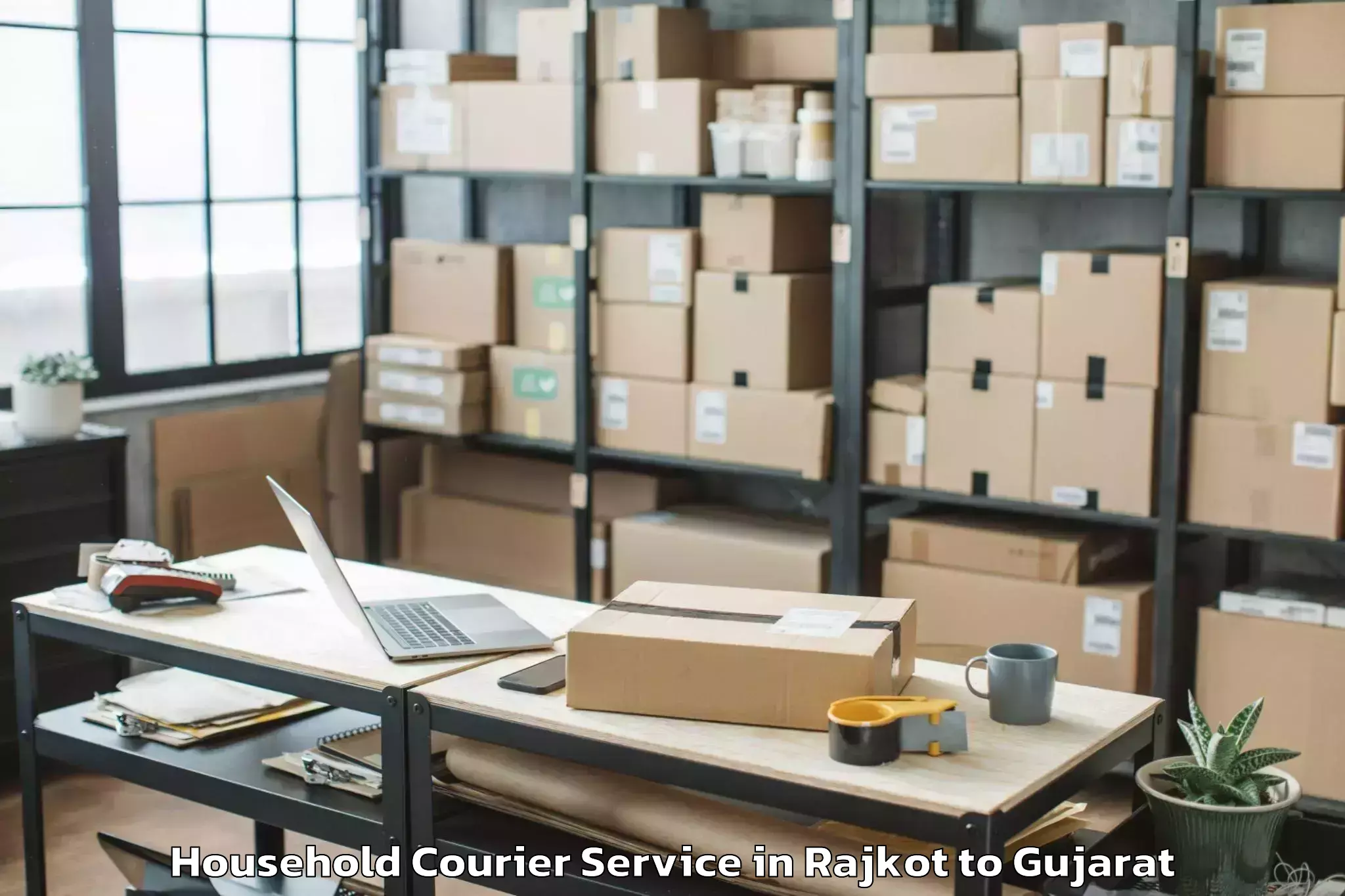 Professional Rajkot to Vansda Household Courier